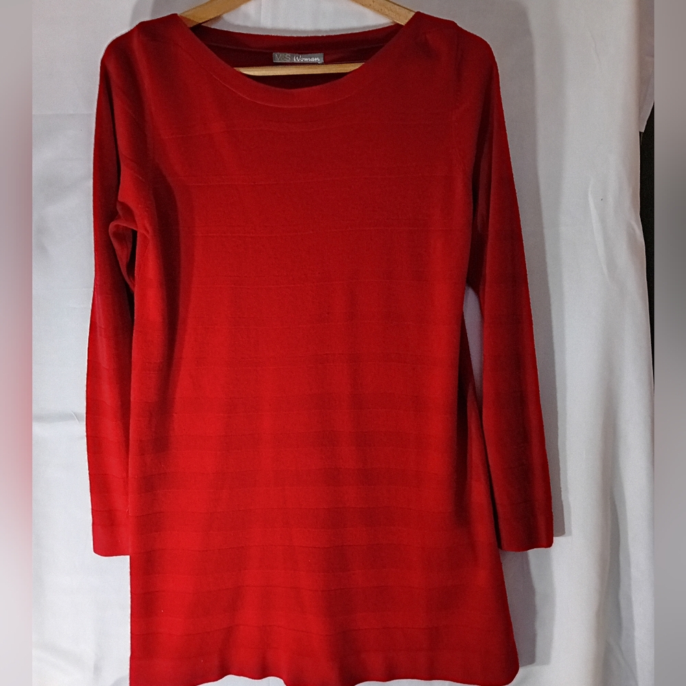 M&S Woman Red long sleeve mini sweater dress